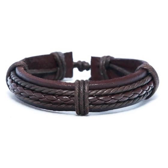 Imagem de Pulseira Masculina de Couro Marrom Gênova