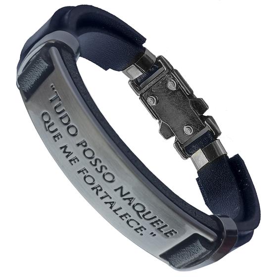 Imagem de Pulseira Masculina De material sintético Com Frases Religiosas