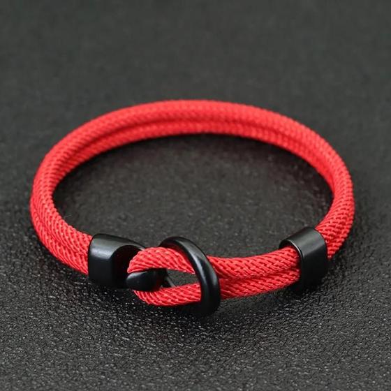 Imagem de Pulseira Masculina De Paracord De Camada Dupla Para Acampamento Ao Ar Livre Sobrevivência Acessório