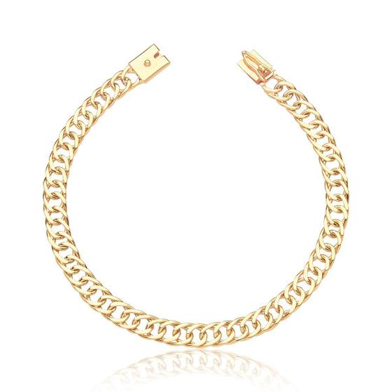 Imagem de Pulseira Masculina Elo Duplo Grumet Ouro Puro 18k Gaveta