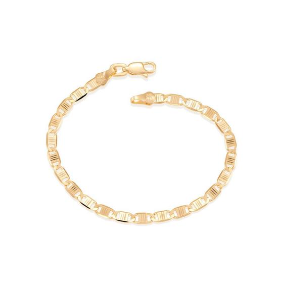 Imagem de Pulseira Masculina Folheada Ouro 18k Diamantada Trabalhada