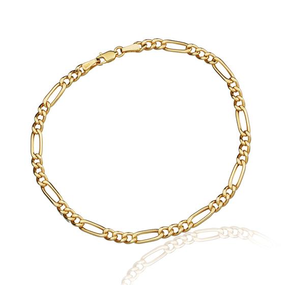 Imagem de Pulseira Masculina Grumet 3x1 Elo Alternado Em Ouro 18k 3,80mm