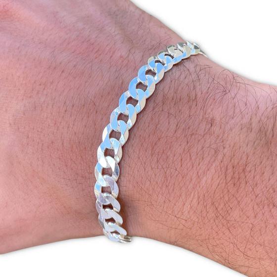 Imagem de Pulseira Masculina Grumet Escamada 7,5mm Prata 925 Italiana