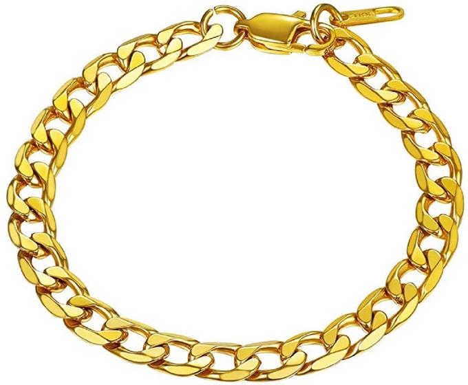 Imagem de Pulseira Masculina Homem 6Mm Banhada Ouro 18K