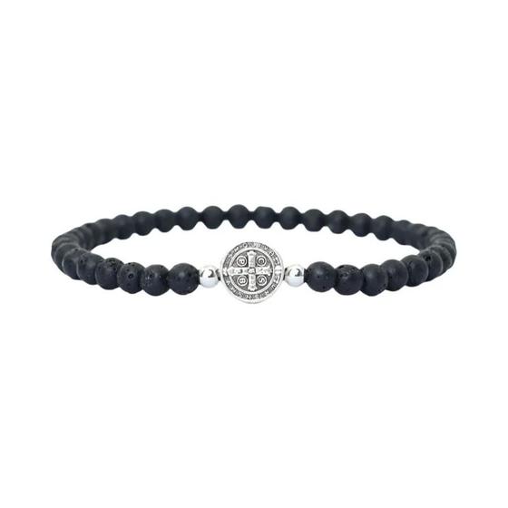 Imagem de Pulseira Masculina Minimalista com Contas de Olho de Tigre, Madeira e Ônix - 4mm