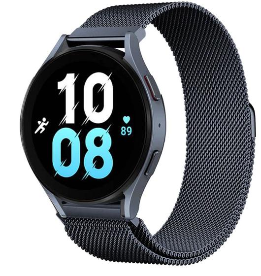 Imagem de Pulseira Milanese Preta Para Galaxy Watch 6 43mm e 47mm