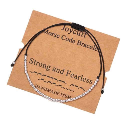 Imagem de Pulseira Morse Code JoyCuff para Mulheres - Forte e Destemida
