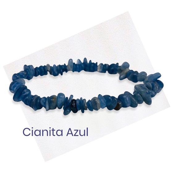 Imagem de Pulseira Natural Pedra Cianita Azul Em Cascalho