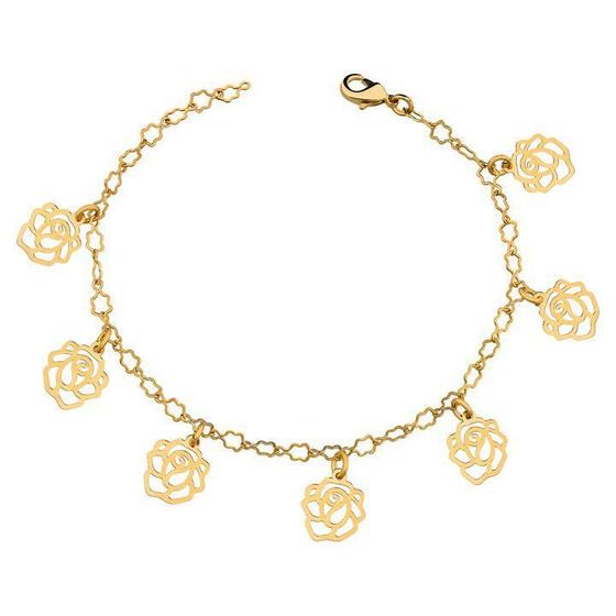 Imagem de Pulseira nina com pingente rosas liso