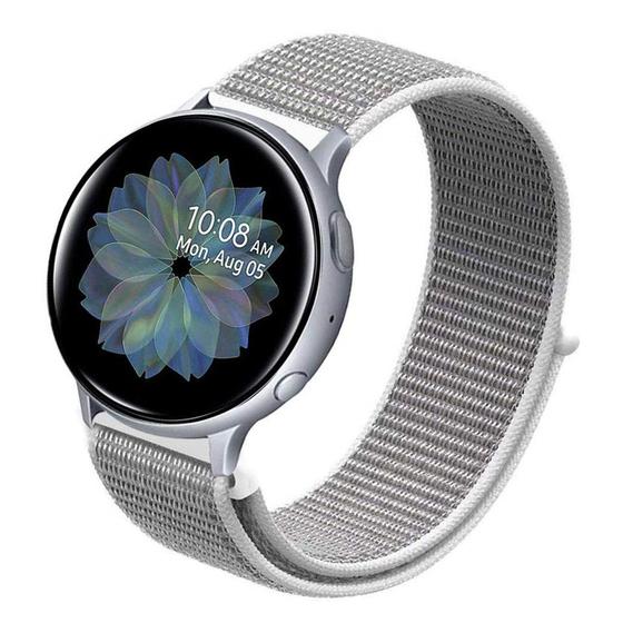 Imagem de Pulseira Nylon tiras autocolantes Branca Para Galaxy Watch 4, 5, 5 Pro