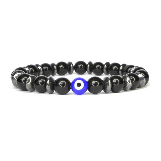 Imagem de Pulseira Ônix com Olho Grego