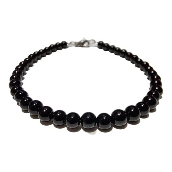 Imagem de Pulseira Onix Redondo Pequeno Fecho Aço