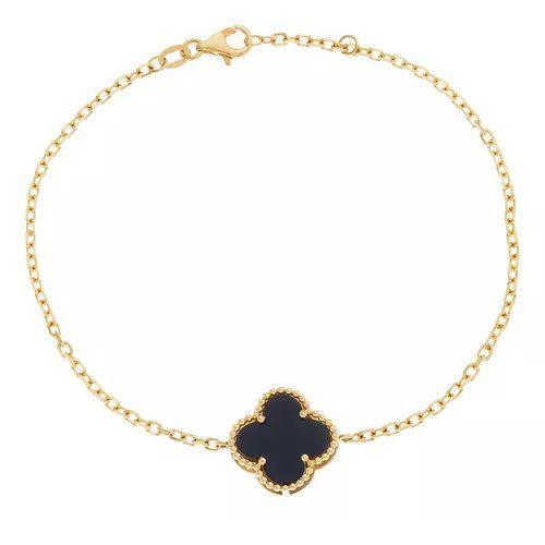 Imagem de Pulseira ouro 18k com Pingente Trevo 11mm