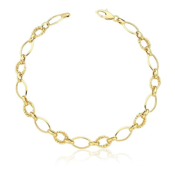 Imagem de Pulseira Ouro 18k Feminina Argolas Diamantadas