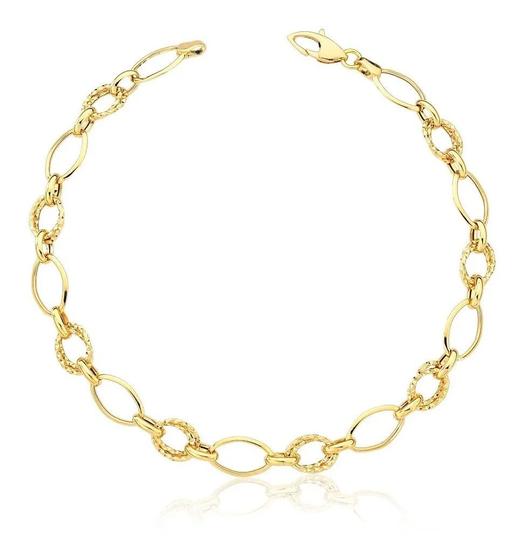 Imagem de Pulseira Ouro 18k Feminina Argolas Diamantadas