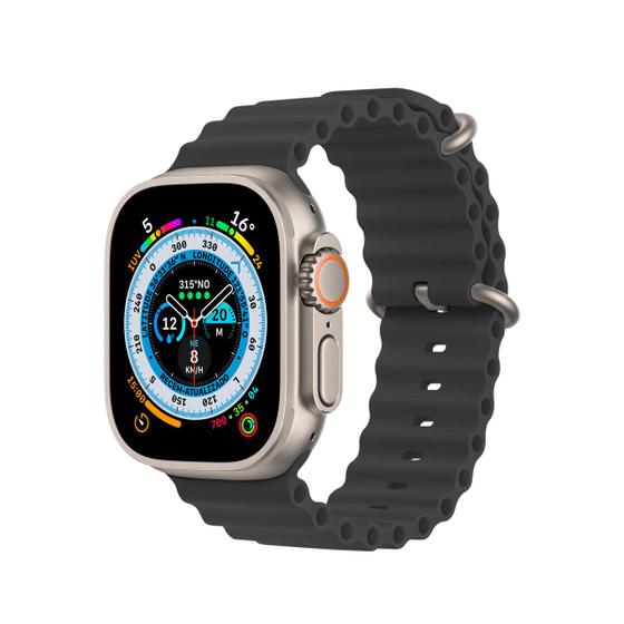 Imagem de Pulseira para Apple Watch 42 / 44 / 45 / 49 MM - Oceano Cloud  - Preta - Gshield