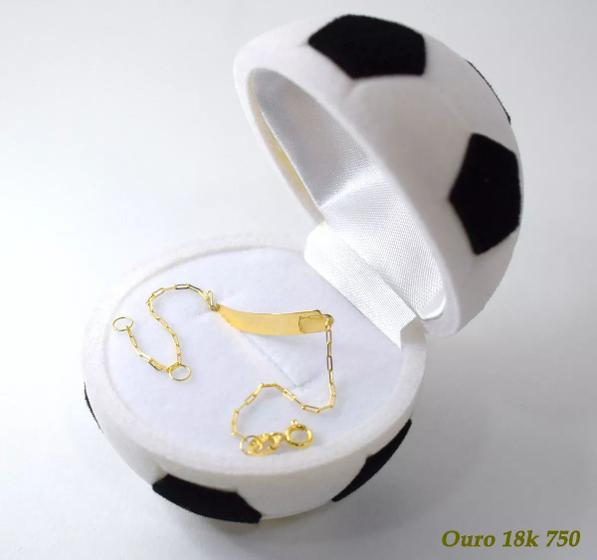 Imagem de Pulseira para Bebê Ouro 18k 750 Chapinha Com Regulador 15cm