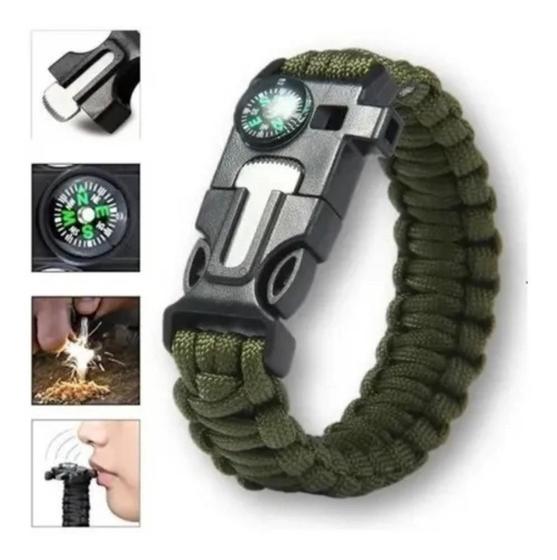 Pulseira Paracord 550 Com Pederneira E Apito - Várias Cores Menor preço em Pulseira Paracord 550 Com Pederneira E Apito - Várias Cores