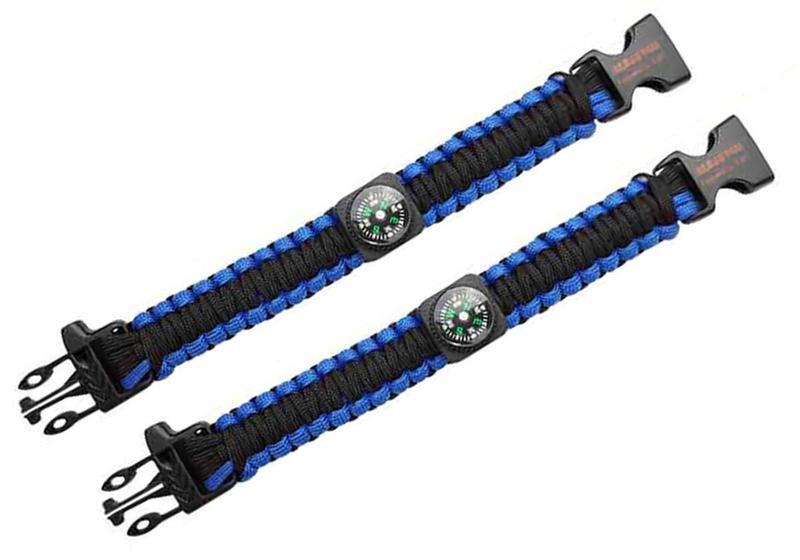 Imagem de Pulseira paracord c01 azul-preto c/ 2pc - albatroz