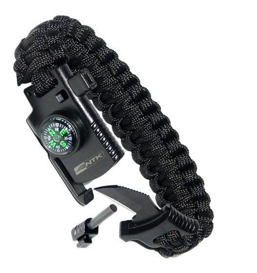 Imagem de Pulseira Paracord Gac Ntk Canivete Pederneira Apito Bússola