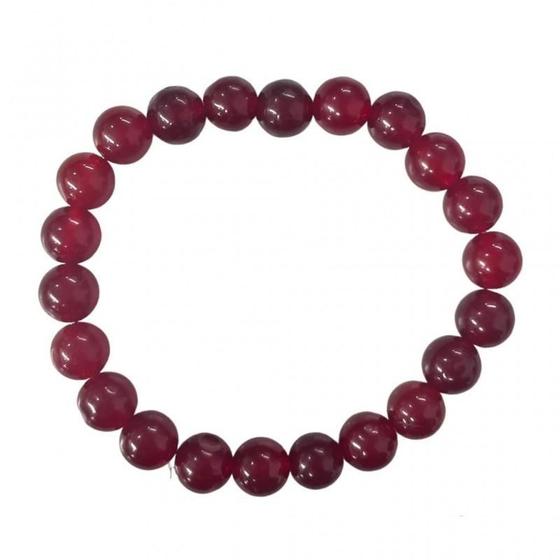 Imagem de Pulseira Pedra Natural Jade Vermelha 8 Mm