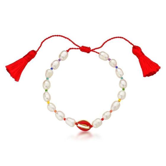 Imagem de PULSEIRA PÉROLAS E BÚZIO Vermelho