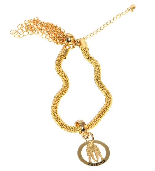 Imagem de Pulseira Pingente Berloque Estética Beleza Folheado Ouro 18k