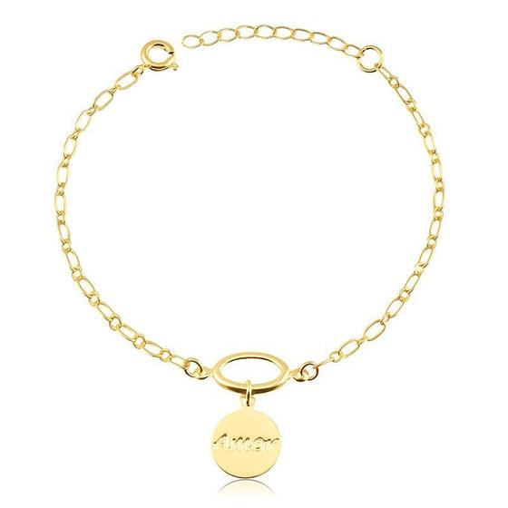 Imagem de Pulseira placa "amor" folheada a ouro 