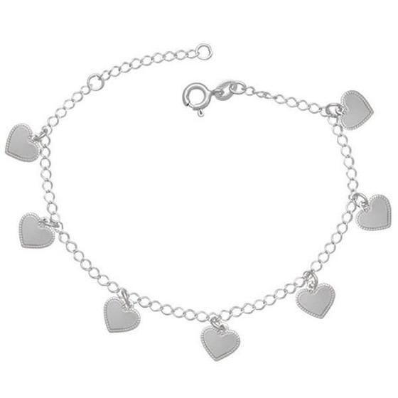 Imagem de Pulseira Prata Com 7 Corações