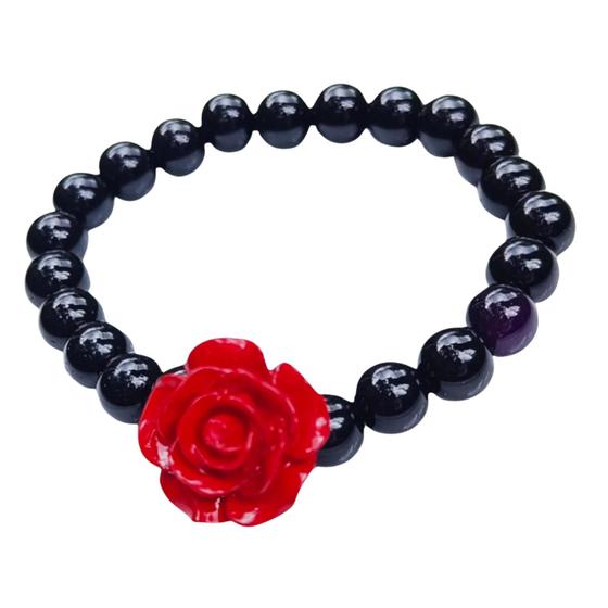 Imagem de Pulseira Proteção Pomba Gira Pedra Natural Ônix. Umbanda e Candomblé.
