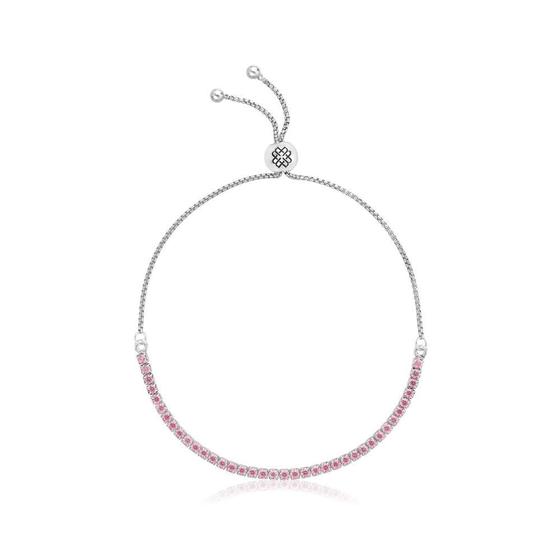 Imagem de Pulseira Regulável com Zircônia Rosa Jolie Monte Carlo