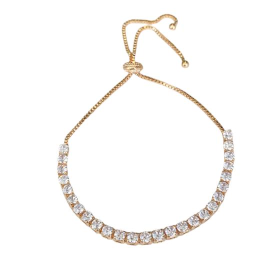 Imagem de Pulseira Riviera com zircônia 3 mm banhada a ouro 65.0608-6-6