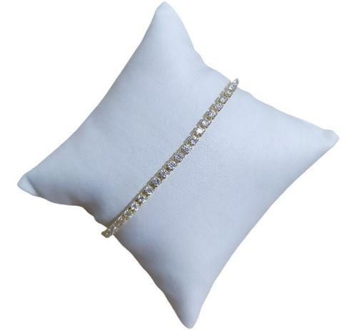 Imagem de Pulseira Riviera Pedra Zirconia F. Ouro 18k Com Garantia