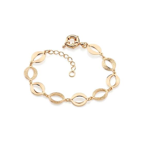 Imagem de Pulseira rommanel banhado ouro 18k feminina elos ovais 21cm 18cm 551026