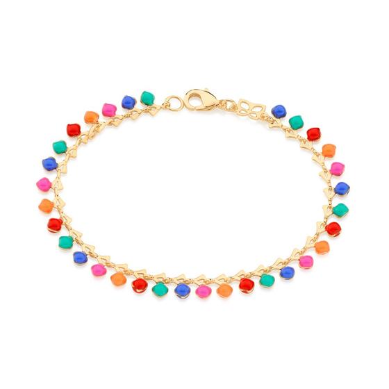Imagem de Pulseira Rommanel Elos Triangular Com Bolas De Resina 552027