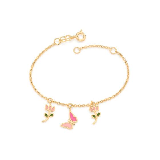 Imagem de Pulseira Rommanel Infantil Com Tulipa E Borboleta 551673