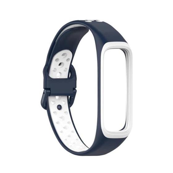 Imagem de Pulseira Silicone Bicolor Para Galaxy Fit 2 - Azul e Branco