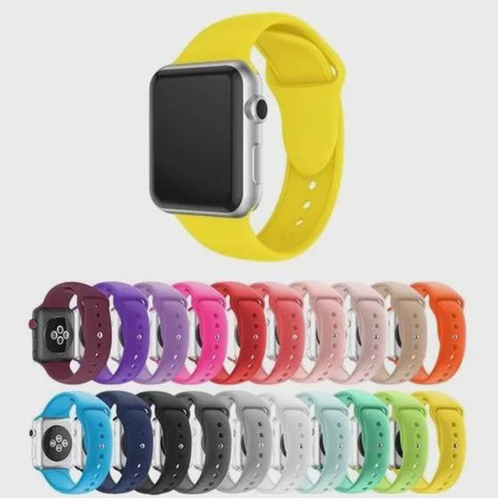 Imagem de Pulseira Silicone compativel Apple Waatch 38mm e 40mm - amarelo