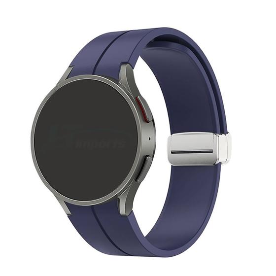 Imagem de Pulseira Silicone Fecho Magnetico Prata compativel com Samsung Galaxy Watch 6 - Samsung Galaxy Watch 5 - Samsung Galaxy Watch 4
