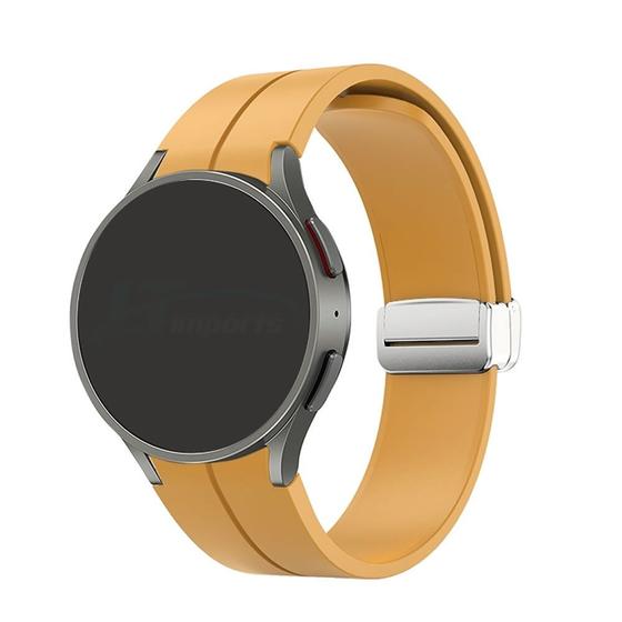 Imagem de Pulseira Silicone Fecho Magnetico Prata compativel com Samsung Galaxy Watch 6 - Samsung Galaxy Watch 5 - Samsung Galaxy Watch 4