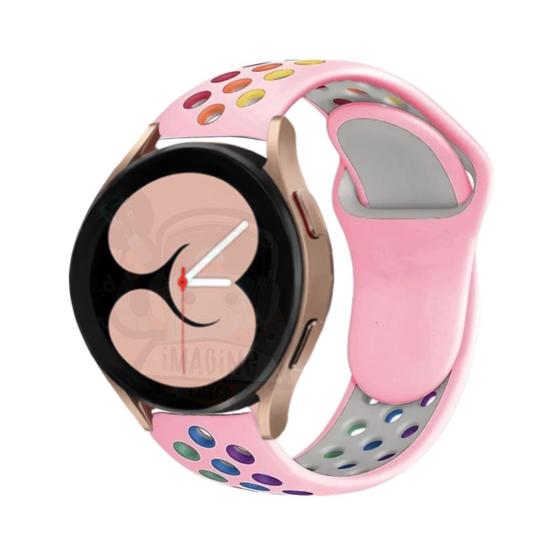 Imagem de Pulseira Silicone Sport Furadinha Colorida compativel com Watch 4