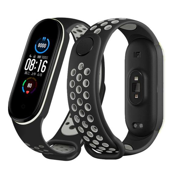 Imagem de Pulseira Silicone Sport Mi Band - Preto e Cinza