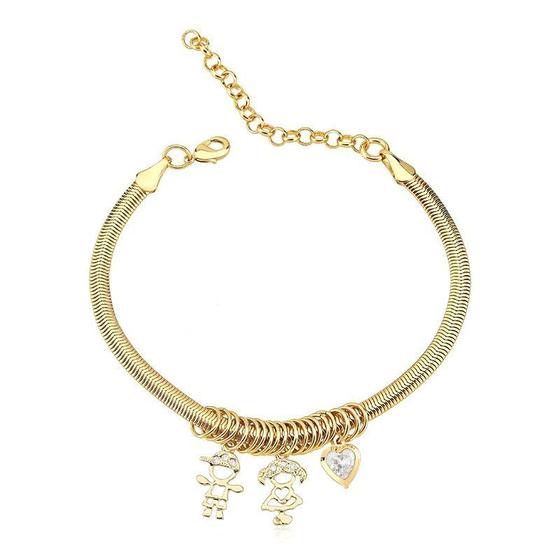 Imagem de Pulseira Snake Com 2 Filhos Folheada a Ouro 18k