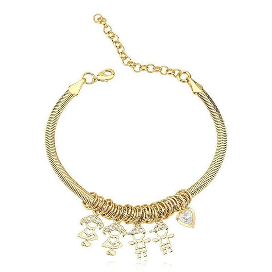Imagem de Pulseira Snake Com 4 Filhos Folheada a Ouro 18k