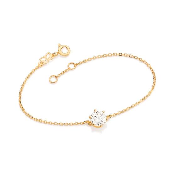 Imagem de Pulseira Solitaria banhada a ouro 18 k rommanel mede 18 cm