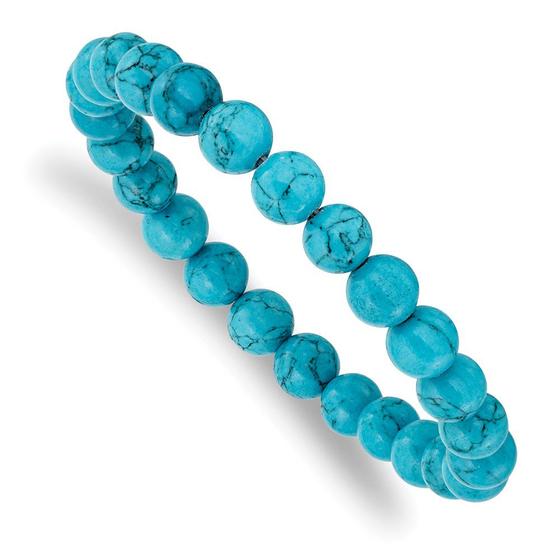 Imagem de Pulseira Stretch Beadin Ágata Turquesa Azul