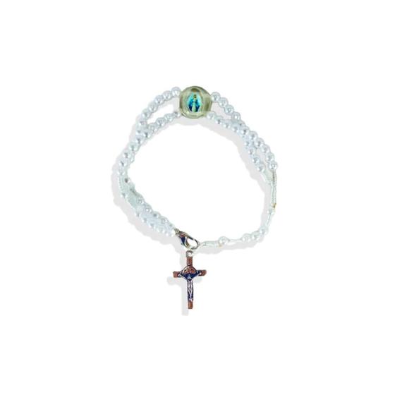 Imagem de PULSEIRA TERÇO PÉROLA NOSSA SENHORA DAS GRAÇAS 20,5 cm