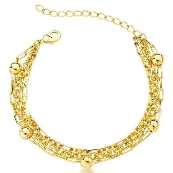 Imagem de Pulseira tripla com esferas 