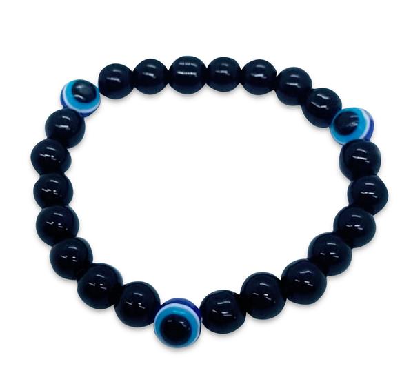 Imagem de Pulseira Unisex Olho Grego da Sorte Ajustável Preta
