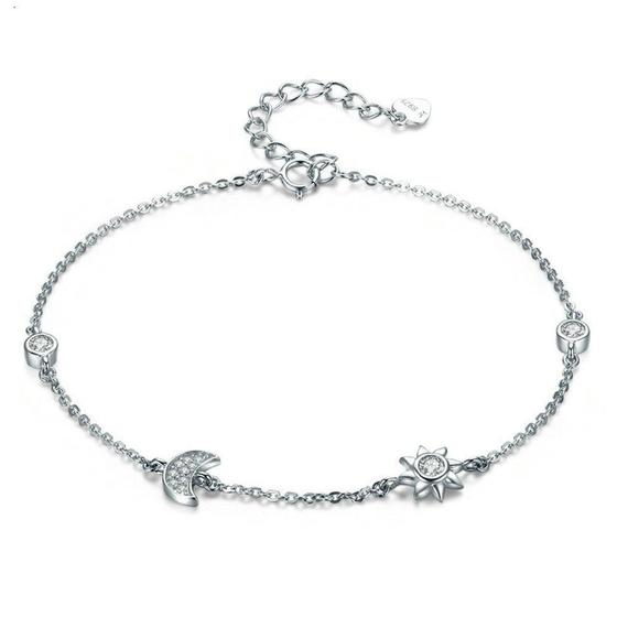 Imagem de Pulseira Wokex Prata - Estrela e Lua - Para Mulheres